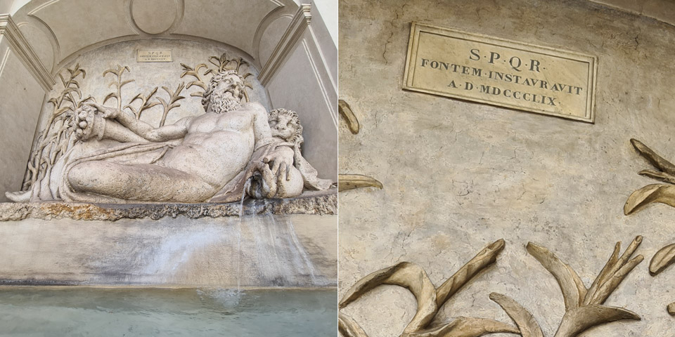 Fontanna Arno w Rzymie przy San Carlo alle Quattro Fontane Fontanna Arno w Rzymie przy San Carlo alle Quattro Fontane