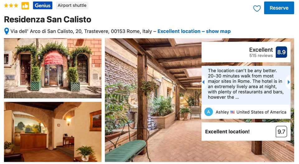 Pokój w Residenza San Calisto na Trastevere