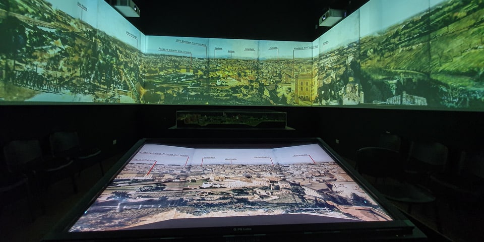 Interaktywna mapa rekonstruująca walki o Rzym w 1849 roku w Muzeum Republiki Rzymskiej